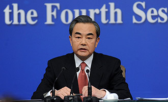 王毅在記者會現(xiàn)場